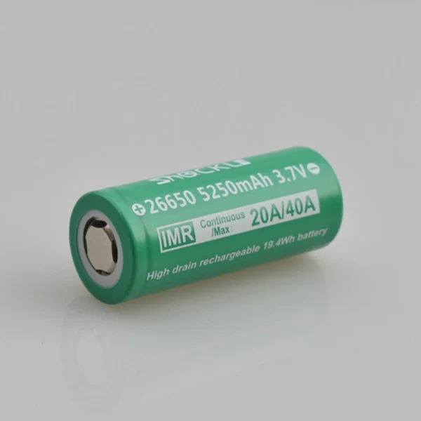 2 шт 3,7 V Shockli IMR 26650 аккумулятор 5250mah 20A литий-ионная аккумуляторная батарея с плоским верхом чехол для фонарика