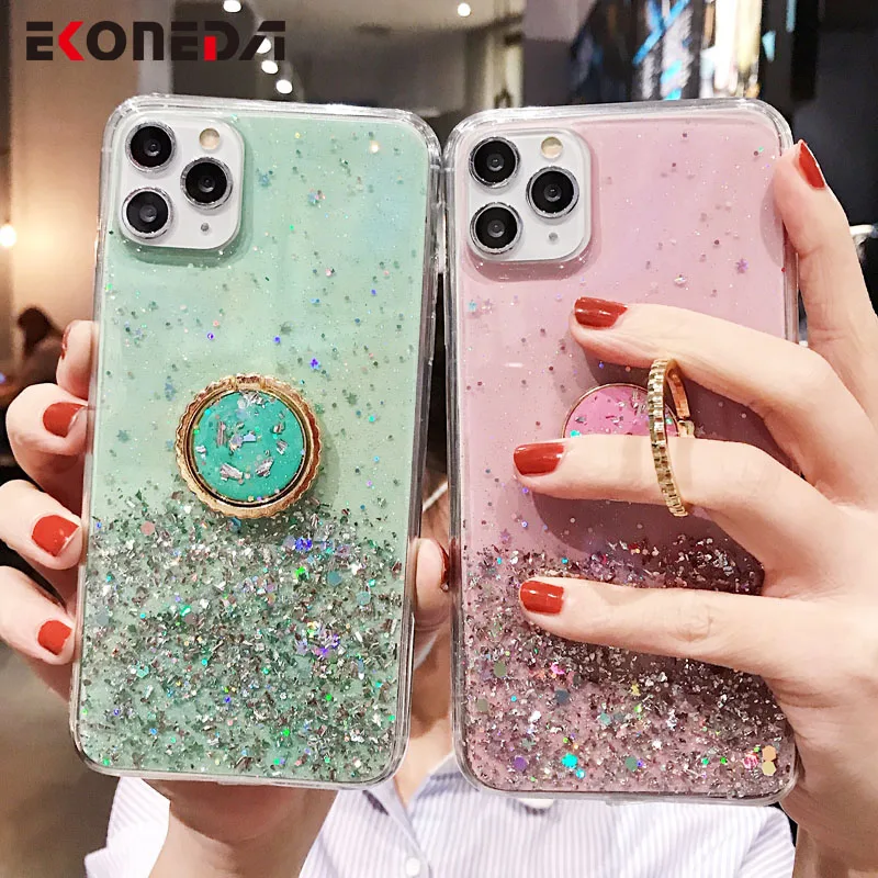Чехол EKONEDA с блестящим кольцом для iPhone XR чехол X 11 Pro XS Max 7 8 6 6S Plus роскошный