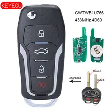 KEYECU ulepszony pilot z kluczykiem samochodowym 433MHz 4D60 Chip 4 przycisk dla Subaru Legacy Outback 2009-2014 FCC: CWTWB1U766