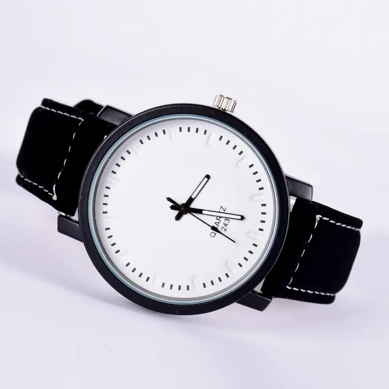 

Unisex Oversized Watches Face Sport Leather Band Women Quartz Wrist Watch Relogio Feminino