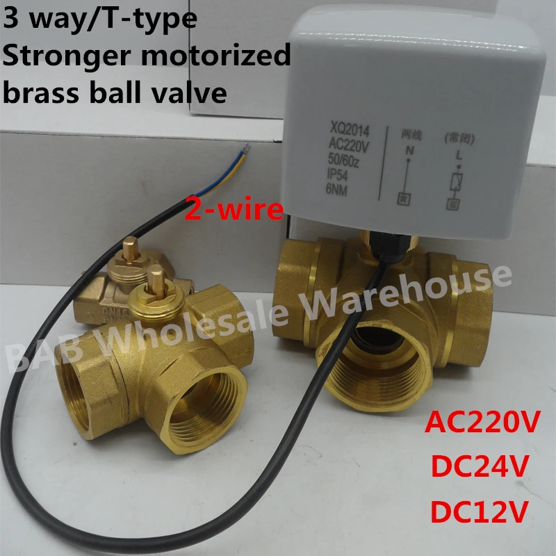 2 Wire 3 Way T Type Stronger Electric Actuator Motorized Brass Ball Valve Ac220v Dc12 24v 1 2 To 1 1 4 Automatic Control Valve Valve Aliexpress