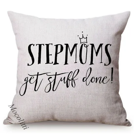 Black Nordic Letter Print Aunt Inspiration Pattern Decoration Sofa Cushion Cover Cotton Flax Chair Throw Pillows Cover almofadas K171-9
