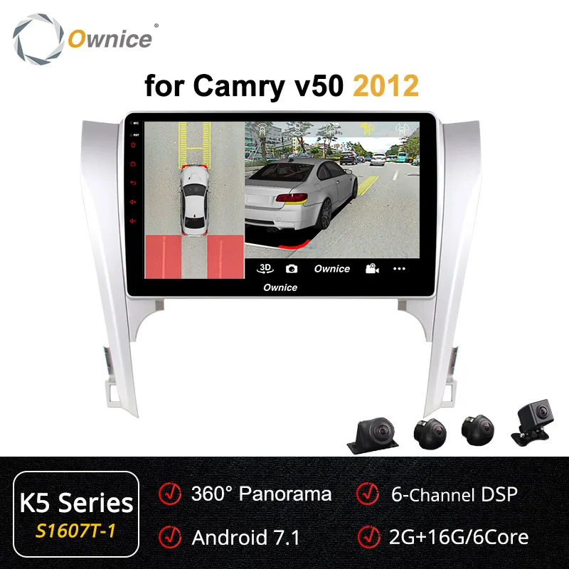 Ownice k3 k5 k6 Android9.0 автомобильный Радио gps стерео плеер для Toyota Camry 2012- gps Navi 8 ядерный 4G LTE SPDIF 360 панорама DSP - Цвет: S1607-1 K5
