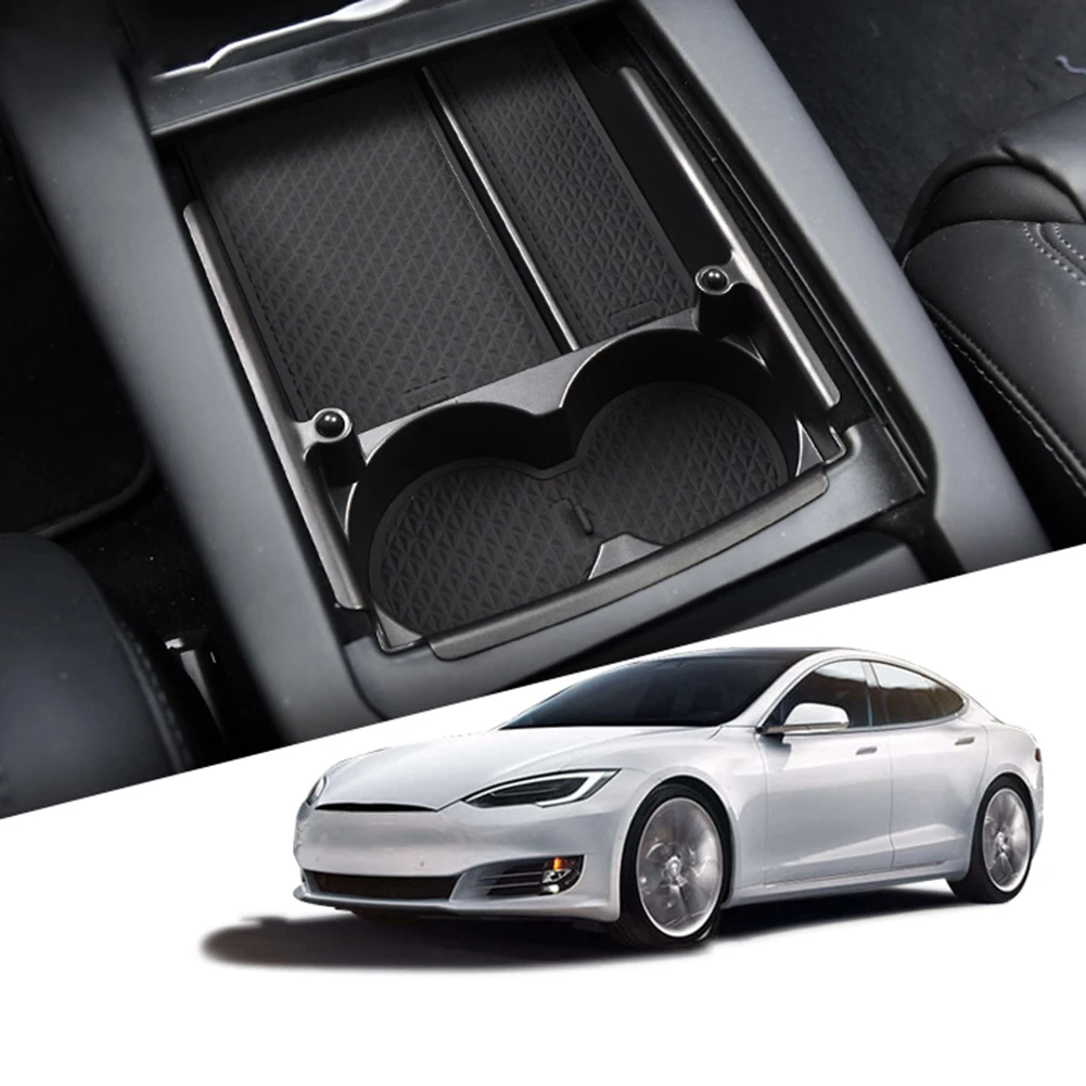 Для Tesla модель S/X подлокотники центральная консоль Органайзер вставка ABSBlack материалы лоток для хранения Авто аксессуары для интерьера вещи