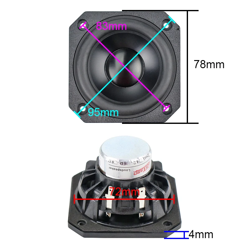 Alto-falantes do Computador Portátil de Alta Ghxamp Novo Neodímio Polegada Alto-falante Gama Completa 4ohm 25 w Fidelidade Alumínio Anodizado 2pcs 3 - Imagem 2