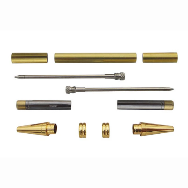 Slim Twist Pen Kits Woodturning Kits Pen Making Pen Turning in Gold Chrome  BP449