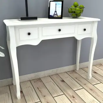 

vidaXL Dressing Console Table with Three Drawers White