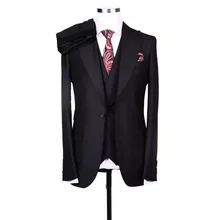 

2021 New High-Quality Custom-Made Peak Lapel Men's Suit Single Button Wedding Tuxedo Prom 3 -Pieces Set (Coat + Pants + Vest)
