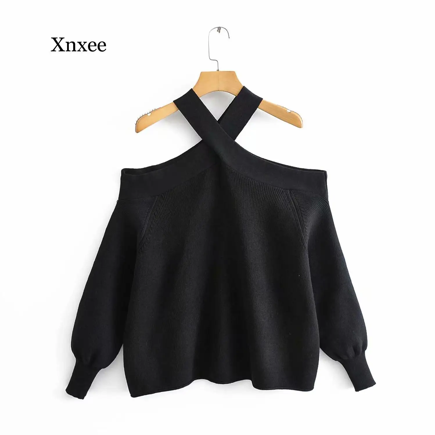 New 2020 new women fashion cross strap off shoulder sweater ladies basic knitted casual slim high street sweaters chic tops sexy New 2020 new women fashion cross strap off shoulder sweater ladies basic knitted casual slim high street sweaters chic tops sexy