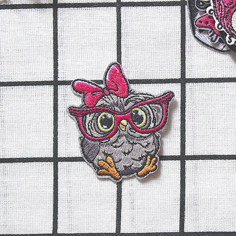 DIY ткань декоративная аппликация патч вышивка дети мультфильм птица вышитые Сова