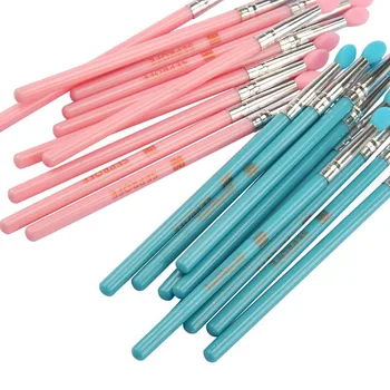 

Newly 3 Pcs Makeup Brushes Set Soft Silicone Head Plastic Handle Eye Shadow Lip Applicator Brush Tools CTN88