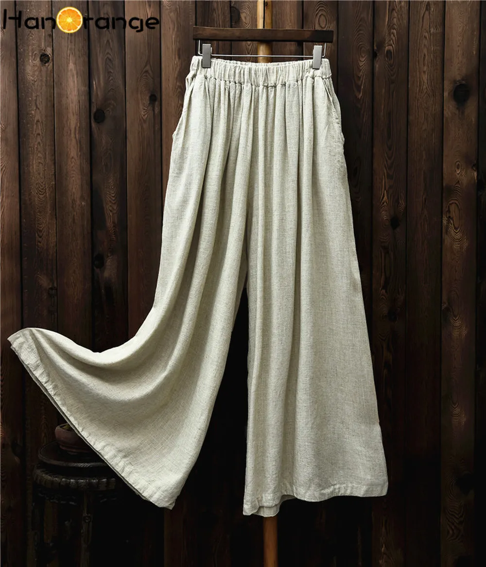Брюки из хлопка и льна Новинка осени зимы 2019 оригинальные свободные штаны в стиле