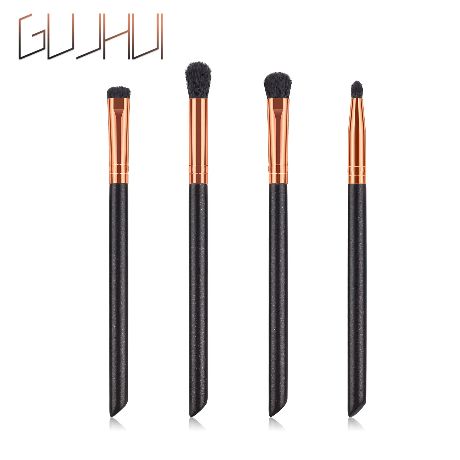 

4 makeup brush set black gold Pearl handle new makeup tools GUJHUI