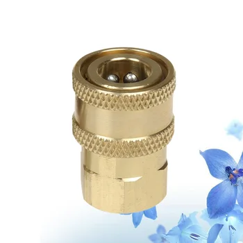

Solid Brass Quick Coupler Set High Press Connector Fittings 1/4" Plug Female Male Quick Plugs Tools for Car Washing (Golden)