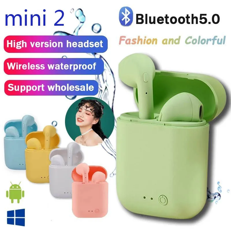 Мини-2 Наушники-вкладыши TWS Bluetooth 5 0 гарнитура Беспроводной наушники с микрофоном