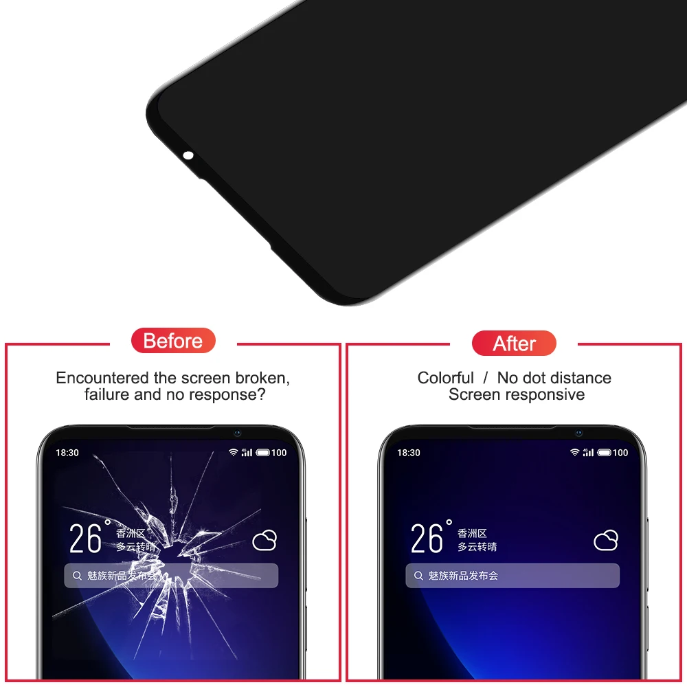 Sinmaytai Super AMOLED для 6," Meizu 16s Snapdragon 855 ЖК-экран+ сенсорная панель дигитайзер Замена