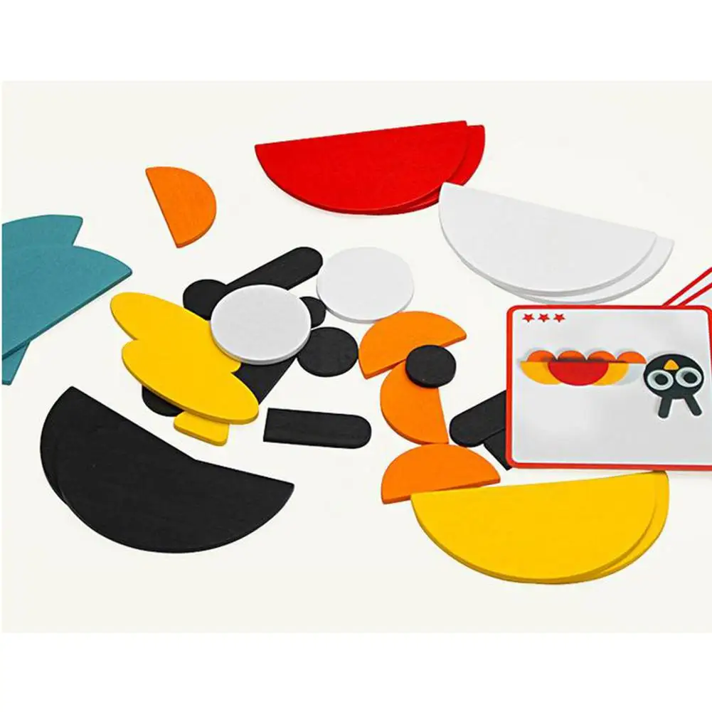Kuulee деревянные геометрические формы Tangram головоломки игрушки для новорожденных детей
