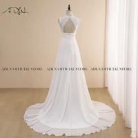ADLN Jewel Chiffon Beach Wedding Dress Customized Lace Boho Bride  Sexy Back Bohemian  Gown Custom Made Vestidos de novia 2