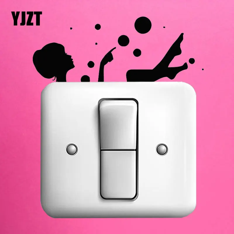 Yjzt Mooie Vrouw Sexy Meisje Light Switch Sticker Vinyl Muurstickers