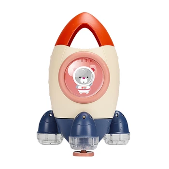 

Baby Shower Bathroom Toys Cute Cartoon Rocket Fountain Water Rotary Spraying Beach Swimming Plastic Toys For Children Gifts