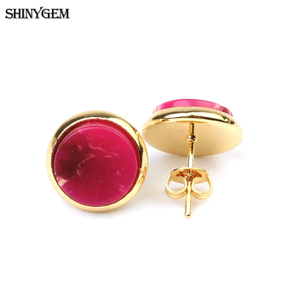 Женские серьги гвоздики с натуральным камнем 10 мм|stone earing|druzy stud earringsstud earrings |