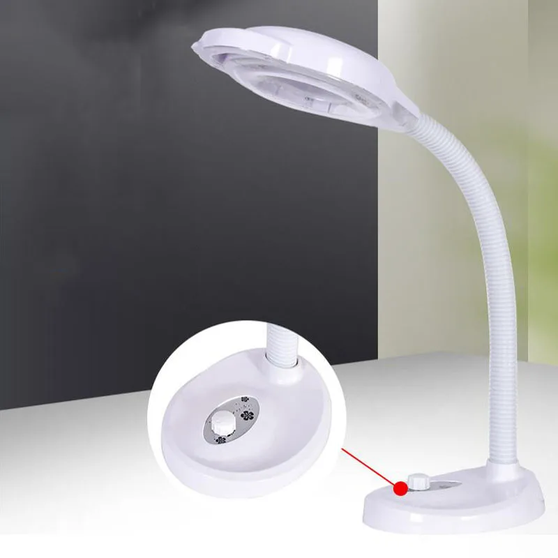 Desktop LED Cold Light Magnifier 16X with LED Magnifier 3 Color Illumination Magnifier Manicure Embroidery 220V Amplifier