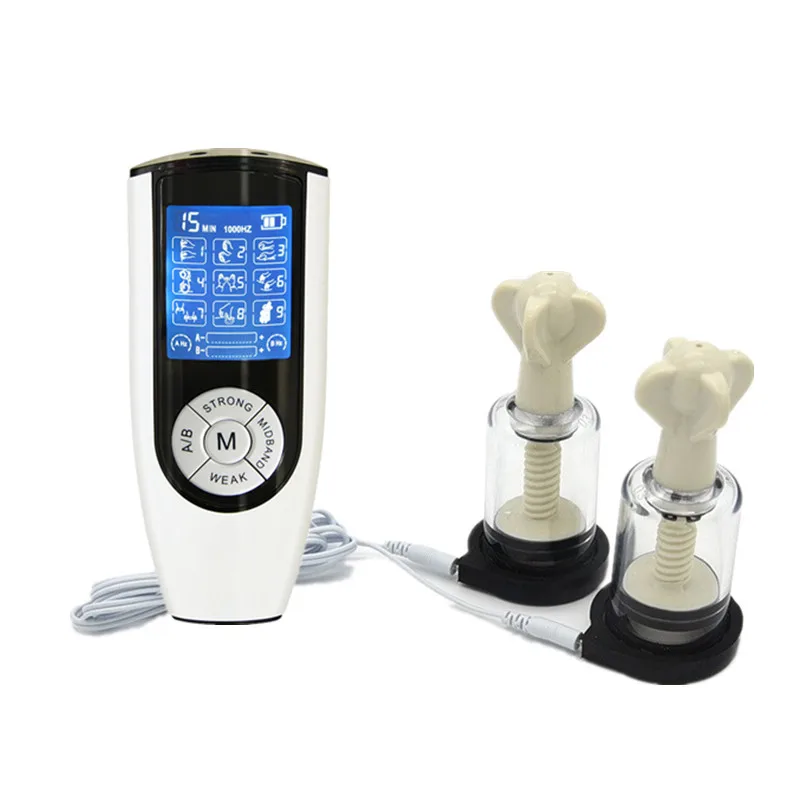 Electric Shock Nipple Sucker Vacuum Pump Breast Booster Electric Stimulation Body Massager Clitoral Clip Adult Female Sex Toy