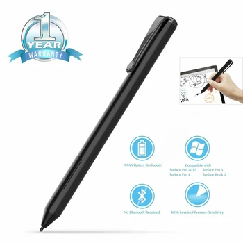 

New 4096 Pressure Stylus Pen for Microsoft Surface 3 Pro 3 Pro 4 Pro 5 Pro 6 Go Book 142mm Wireless Solid Aluminium Stylus Pen