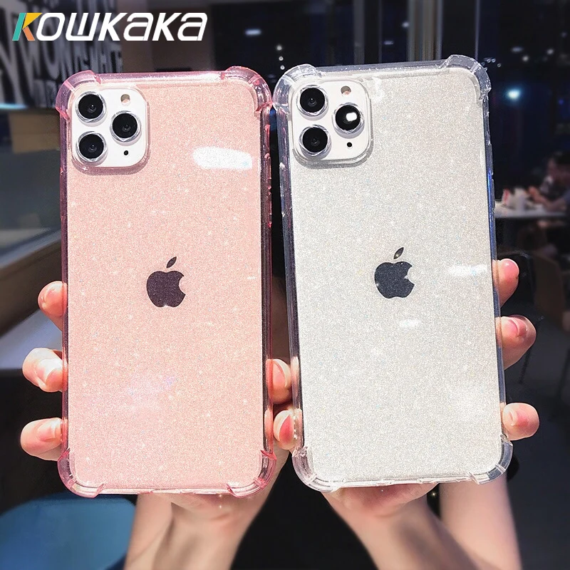 Luxury Glitter Colorful Clear Phone Case For Iphone 11 Pro Max 12 Mini X Xr Xs Max 6 6s 7 8 Plus Sparkly Airbag Popular Shell Phone Case Covers Aliexpress