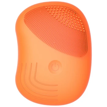 

Hot Orange Mini Fruit Electric Silica Face Facial Cleansing Brush Vibration Electric Face Cleaner Silicone Deep Pore Cleansing B