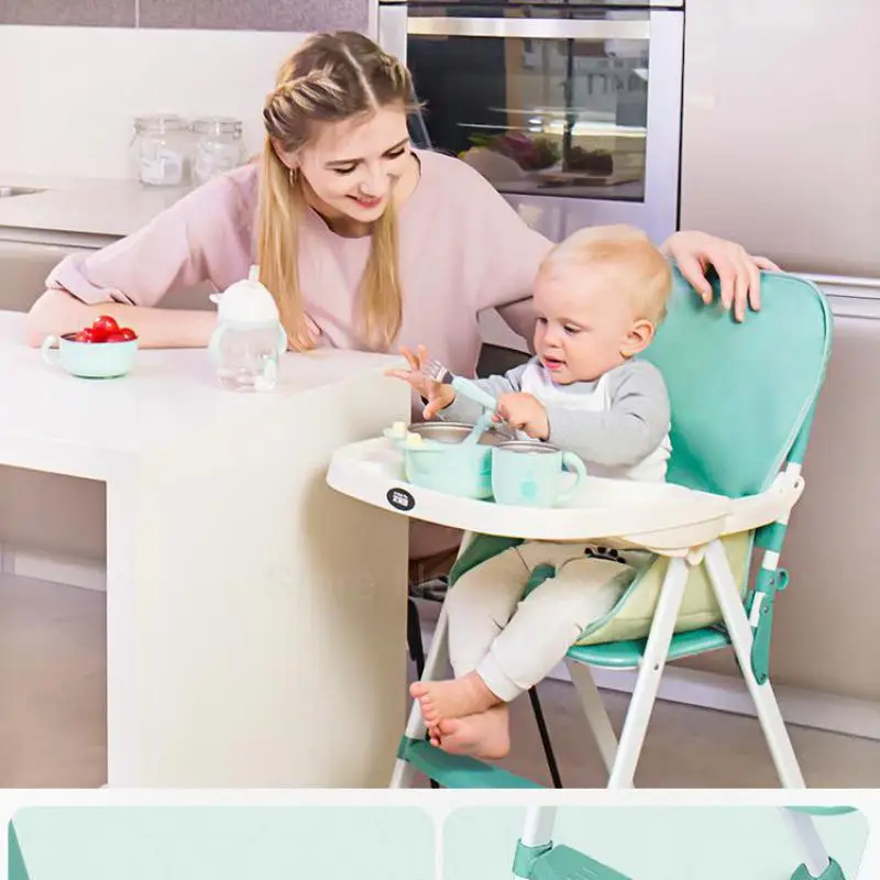 Children Eat Chair Folding Portable Multifunctional Baby Seats Table |