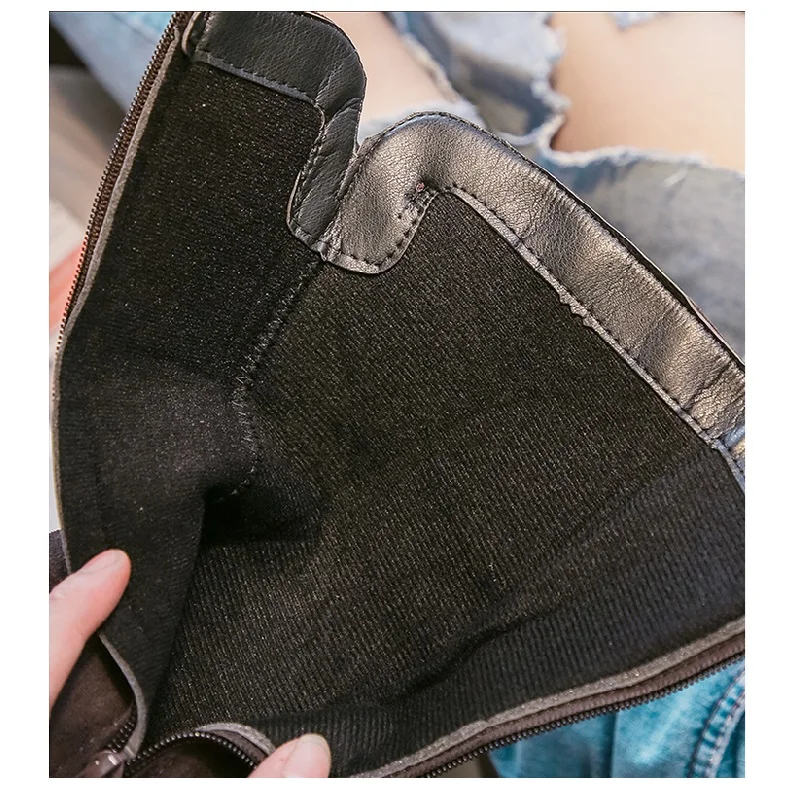 Детские ботинки 2019 г. Модная осенне зимняя обувь для девочек Теплые фетровые