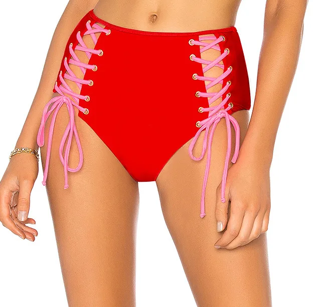 

2019 Bathing Suit Europe And America New Style Split Type High-waisted Tying Bikini AliExpress Direct Supply Swimwear
