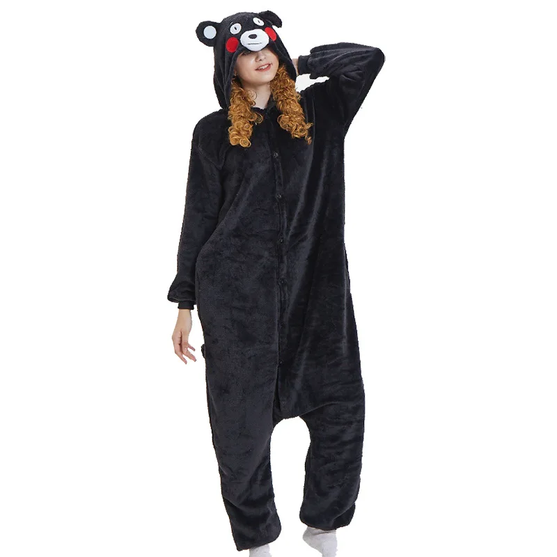 Аниме животных Kumamon Медведь Костюм пижамы косплей все комбинезон для взрослых
