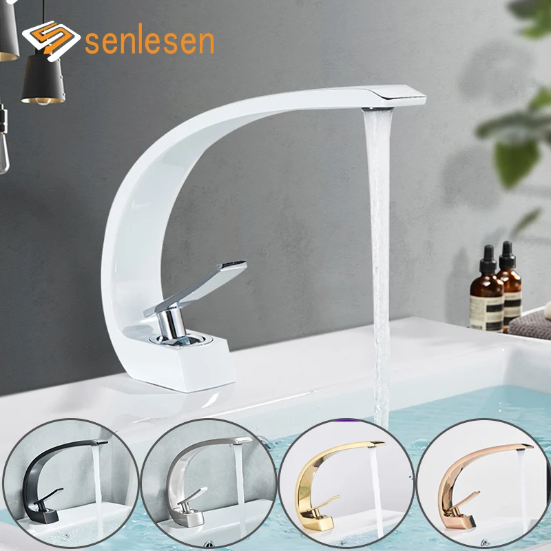 Смеситель для холодной и горячей воды sengreen White керамический кран ванной комнаты