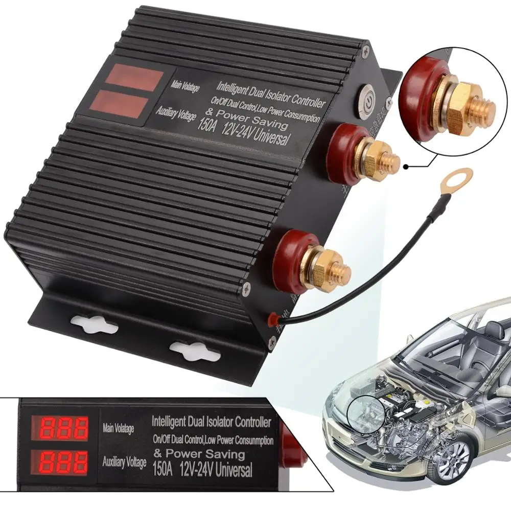EHDIS 12V 24V 150A Car Dual Battery Switch Relay Auto Disconnection Isolator Power Controller Protection Vehicle Motor Accessory