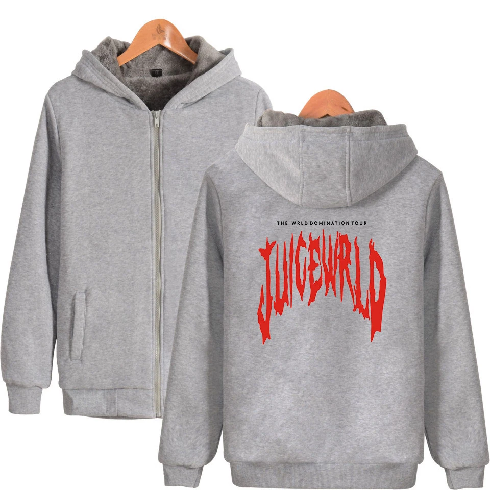 2D принт плюс толстый сок Wrld Толстовка супер теплое пальто зима молния Harajuku куртка унисекс уличная негабаритная