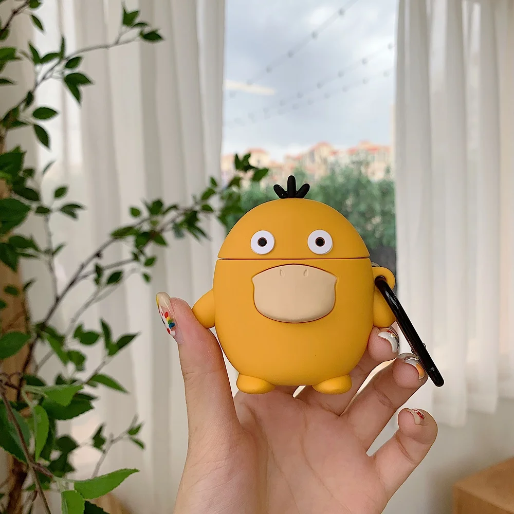3D Красивый Веселый мультяшный Покемон Snorlax Psyduck чехол для наушников Apple