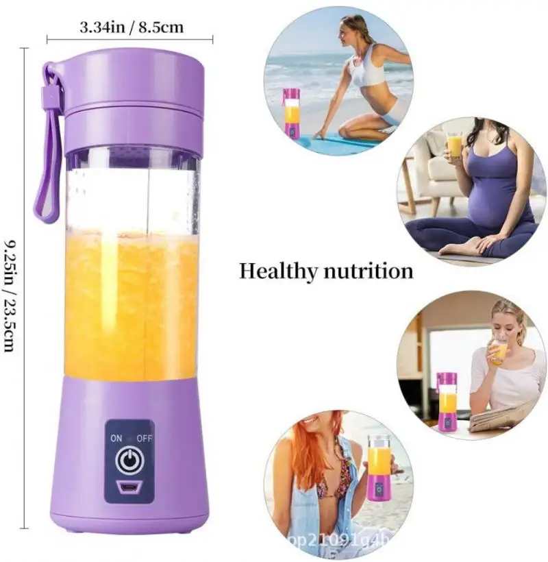 Red 400ML Portable USB Juicer Fruit Extractor Handheld Bottle Cup Automatic Shaker Blender Mixer  