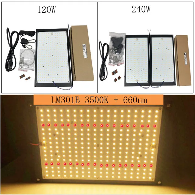 Best Offers 4pcs high quality 120W 240W Led Grow Light Quantum Board Full Spectrum Samsung LM301B SK 3000K 3500K 4000K 660nm DIY