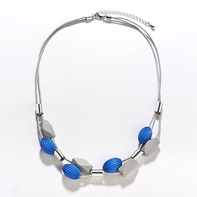 Collier Femme корейский, геометрической формы, деревянные бусины, колье, ожерелья для женщин, модные веревочные цепочки, ожерелья и кулоны, ювелирные изделия в стиле бохо
