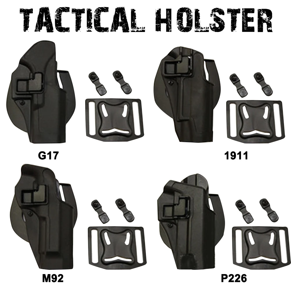

Military Glock Holster Tactical Glcok Right Hand Belt Gun Holster for Glock G17/P1911/M92/P226 Black Tan Gun Holster