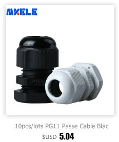 10 шт./лот PG11 Passe кабель черный белый пластик нейлон Водонепроницаемые кабельные сальники соединения IP68 Кабельный разъем для 5-10 мм кабель