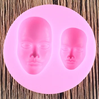 

3D Human Face Silicone Molds Fondant Chocolate Mould Cake Decorating Tools Polymer Clay Soap Candy Moulds Kitchen Baking Mold