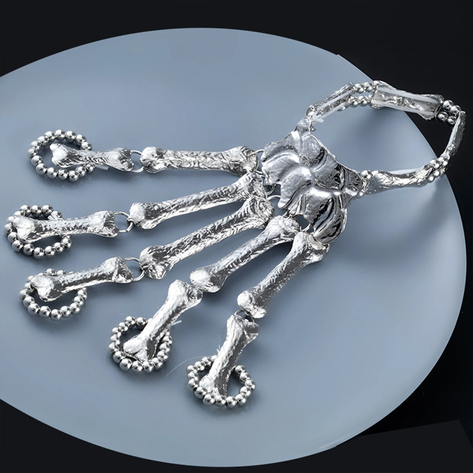 Halloween Finger Bracelet Gothic Punk Exaggerated Skeleton Bones Joint Hand Finger Bracelet Party Decoration Jewelry 2