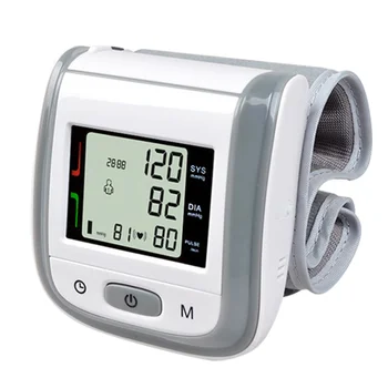 

Grey Household Blood Pressure Meter Wrist Type Automatic Sphygmomanometer Portable Tonometer Adjustable Wrist Cuff Health Monito
