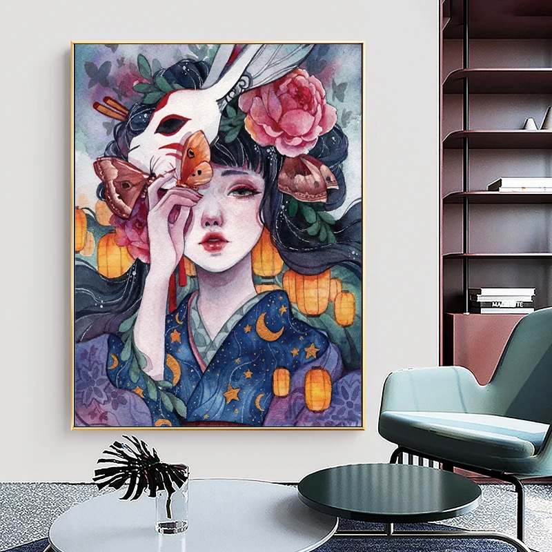 Zozack 針仕事、DIY プリントイラストレーターガールクロスステッチ