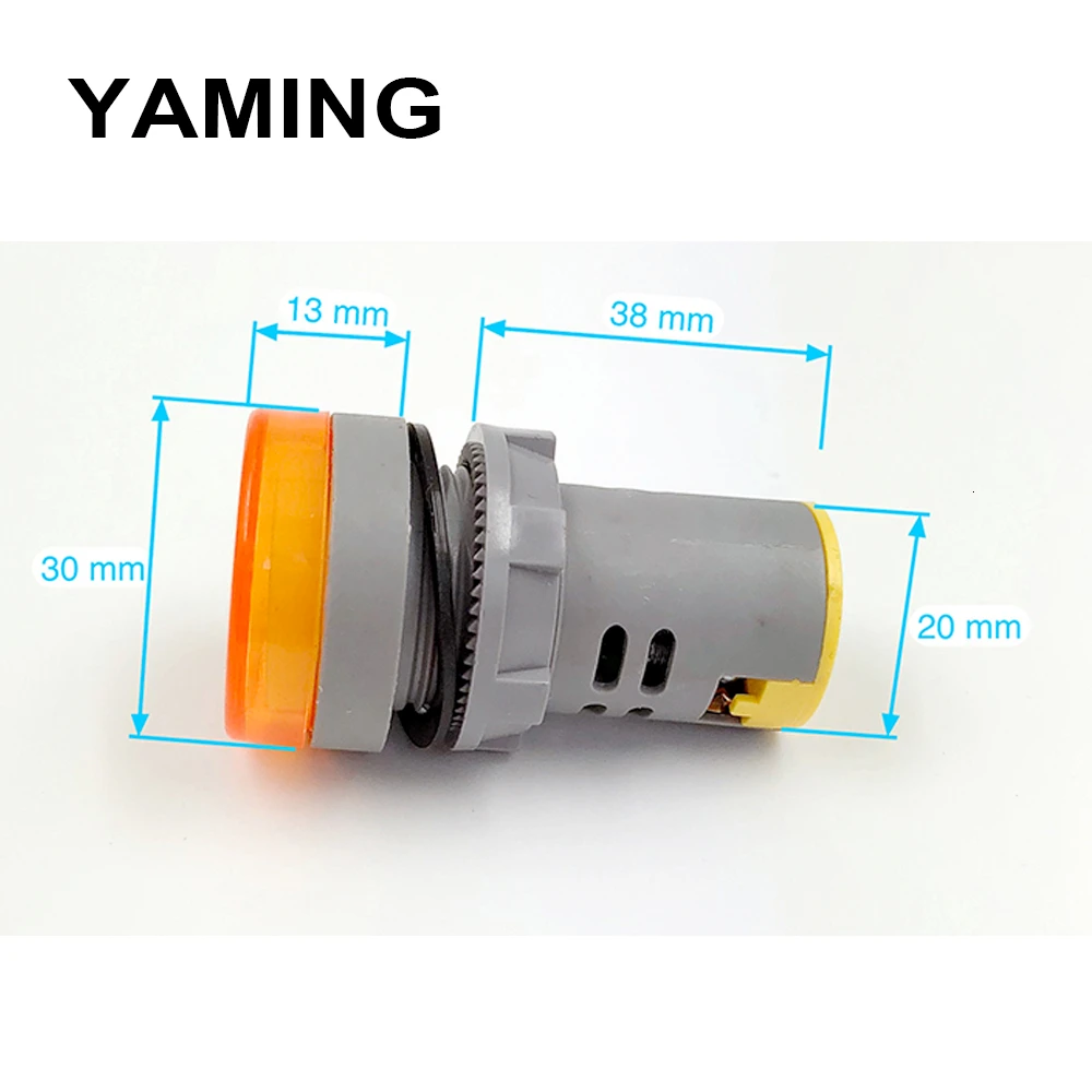 22 мм мини-индикаторный светильник Электрический AC24-500V DC5-60V вольтметр сигнальная лампа проверка напряжения кнопка красный/желтый/синий/зеленый