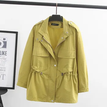 

2019 New Spring Autumn Windbreaker Female Belt Slim Coat Student Tops Outerwear Plus Size 4XL Casual Trench Coat Women LM097