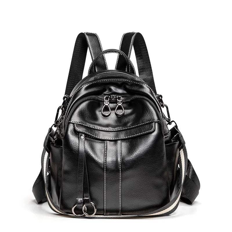 PU-Black-S Женский рюкзак Lovevook, школьные рюкзаки для девочек-подростков, винтажный противоугонный рюкзак, женские сумки через плечо из искусственной кожи - Цвет: PU-Black-S